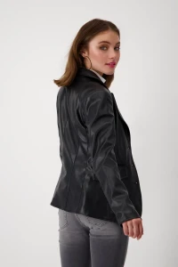 Faux leather blazer