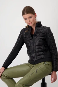 Quilted jacket with neoprene