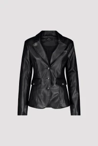 Faux leather blazer