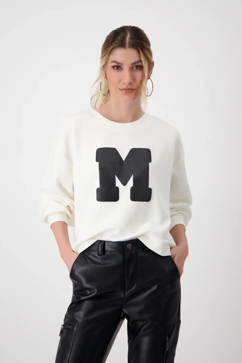 Monari Sweatshirt mit Buchstaben Print