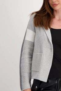 Knitted blazer with honeycomb pattern