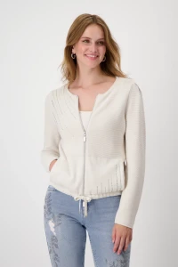 Purl knit cardigan