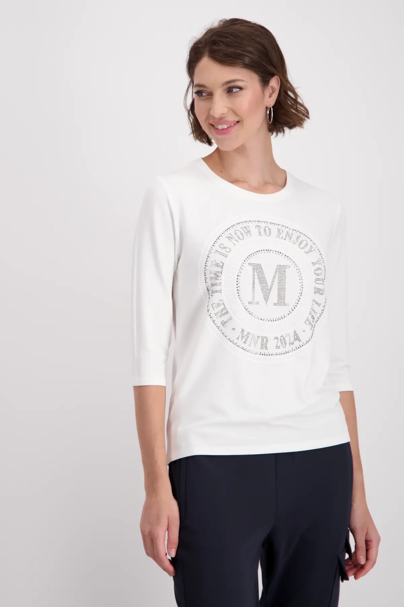 Monari Shirt mit Emblem Print