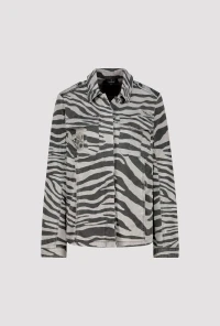 Shirt jacket with zebra print