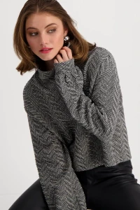 Sweatshirt with herringbone pattern