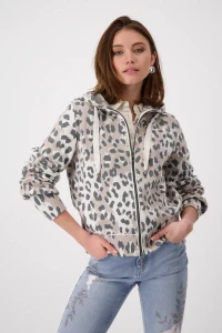 Knitted jacket with leopard pattern