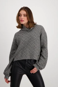 Sweatshirt with herringbone pattern