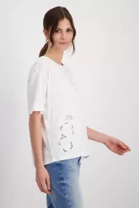 T-shirt with floral embroidery