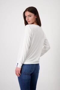 Blouse-style shirt with rhinestones