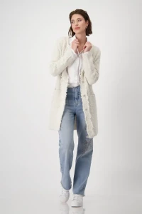 Knitted coat with lurex