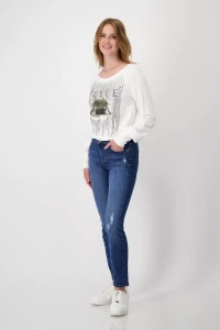 Destroyed Jeans mit Strass 