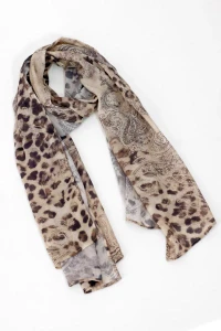 Light scarf with leopard paisley pattern