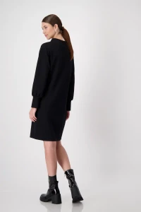 Dress with stand-up collar