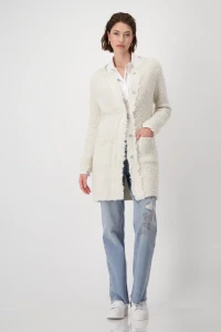 Knitted coat with lurex