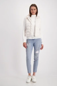 Quilted gilet with decorative band