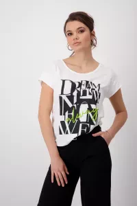 T Shirt mit Strass Schrift