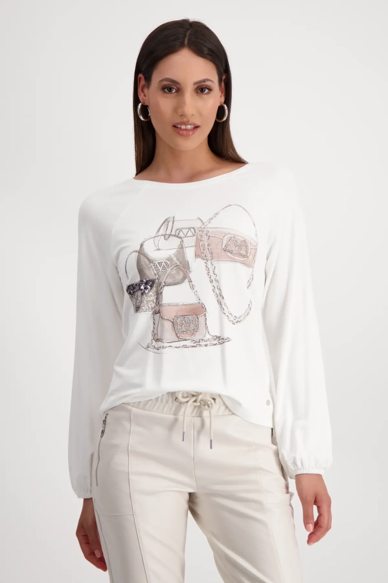 Monari Shirt mit Taschen Print