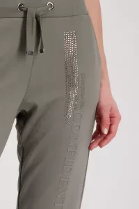 Jogging bottoms with rhinestones and script