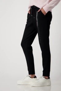 Jogging bottoms with rhinestones and script