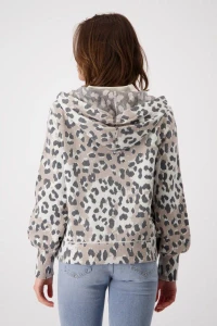 Knitted jacket with leopard pattern