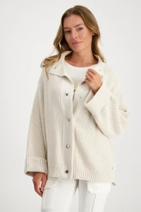 Cardigan with honeycomb pattern