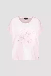 T-Shirt mit gestickten Blumen