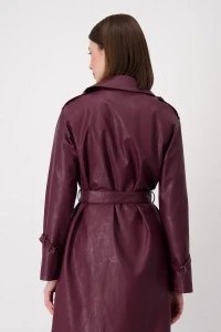 Faux leather coat