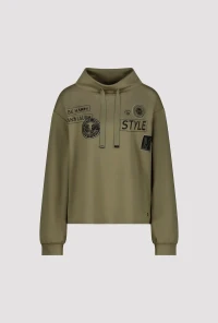 Sweatshirt mit Patches und Strass