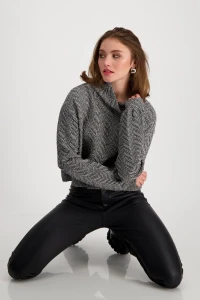 Sweatshirt with herringbone pattern