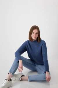 Basic Stehkragen Pullover