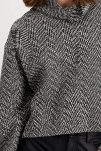 Sweatshirt with herringbone pattern