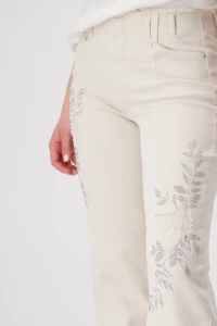 Wide leg trousers with embellishment