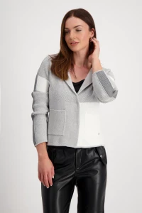 Knitted blazer with honeycomb pattern