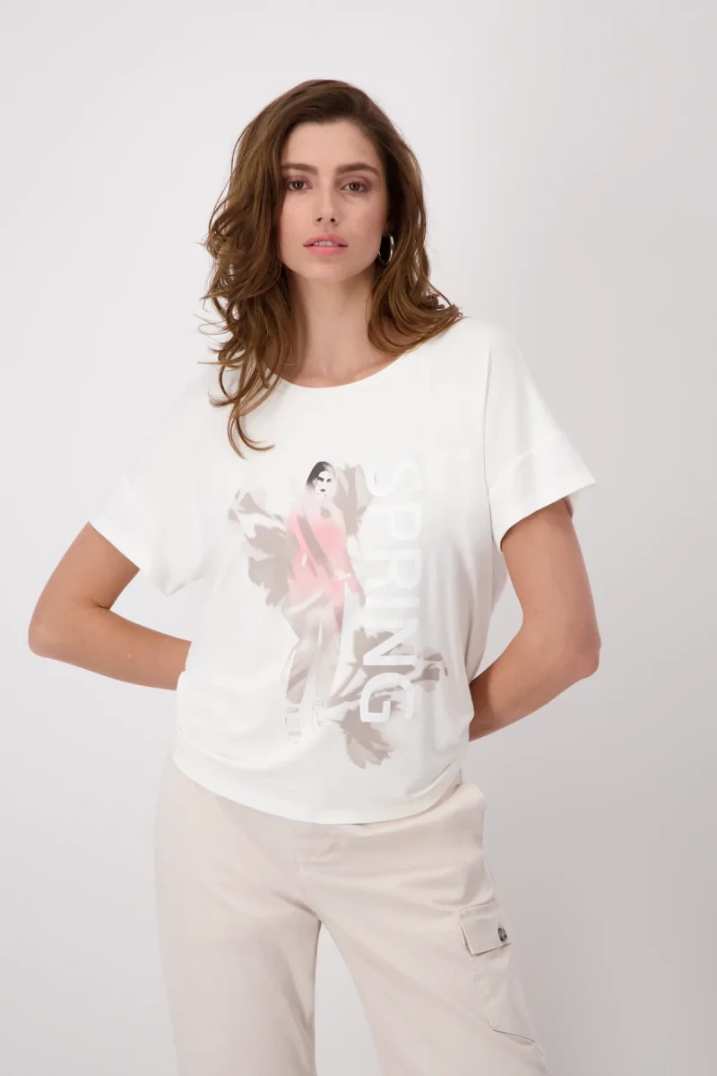 Monari T-Shirt mit Frauen Zeichnung