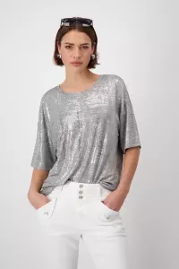 Glossy t-shirt with rhinestone script