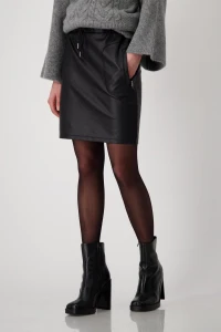 Leather-look mini skirt