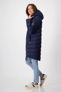 Quilted coat with patch