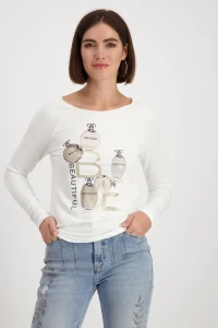 Shirt with perfume bottles print