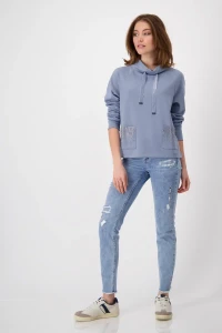 Sweatshirt with embellished pockets