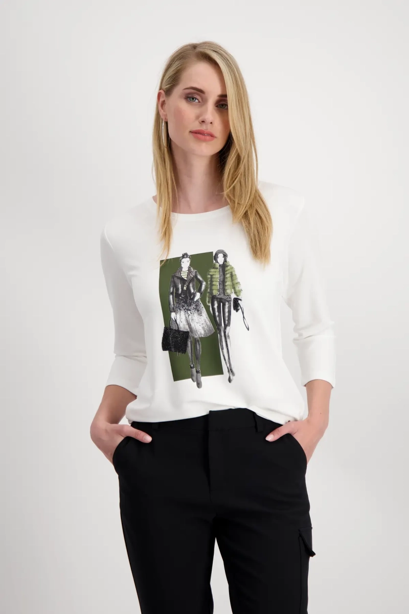 Monari Shirt mit Frauen Print