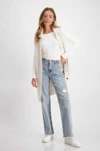 Wide leg jeans with embellishment