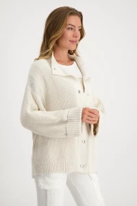 Cardigan with honeycomb pattern