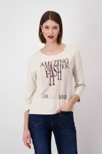 Shirt with sequin script