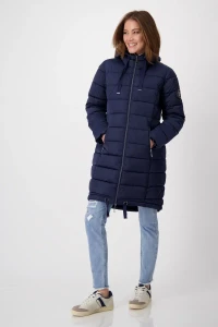 Quilted coat with patch