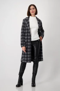 Long cardigan with check pattern