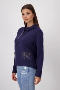 Sweatshirt with embellished pockets