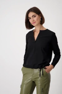 Blouse-style shirt with rhinestones