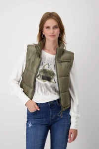 Vest with stand-up collar