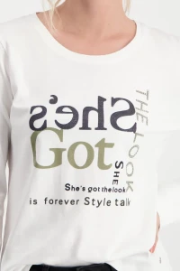 Shirt mit Strass Schrift