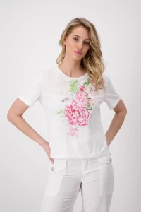 T-Shirt mit Blumen Zeichnung